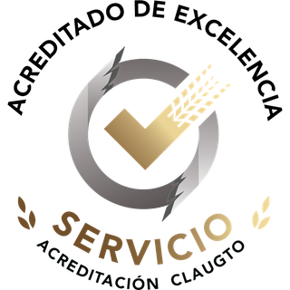 Distintivo Acreditado de Excelencia en Servicio, emitido por CLAUGTO — Clúster Automotriz de Guanajuato